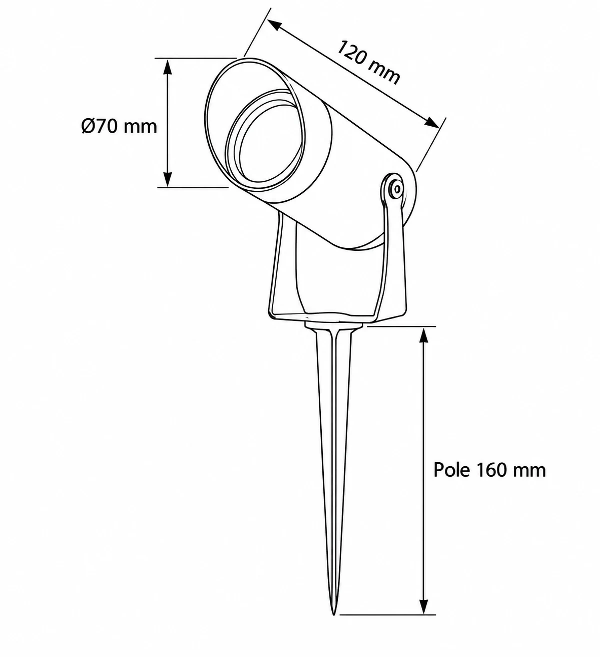 HS-SPL65-GU10A2 dimension drawing