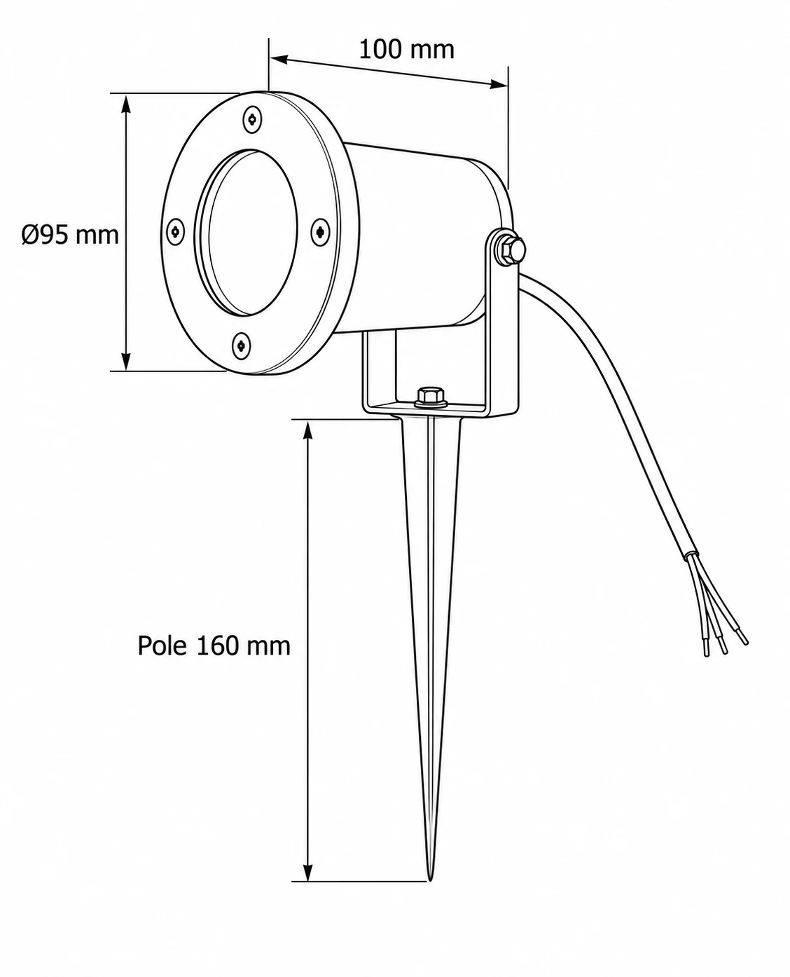 HS-SPL65-GU10B1 dimension drawing