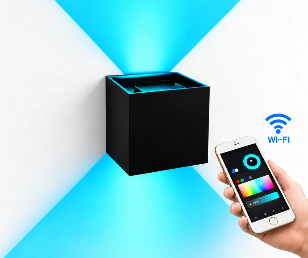 Wi-Fi RGBW Wall Light lighting demonstration
