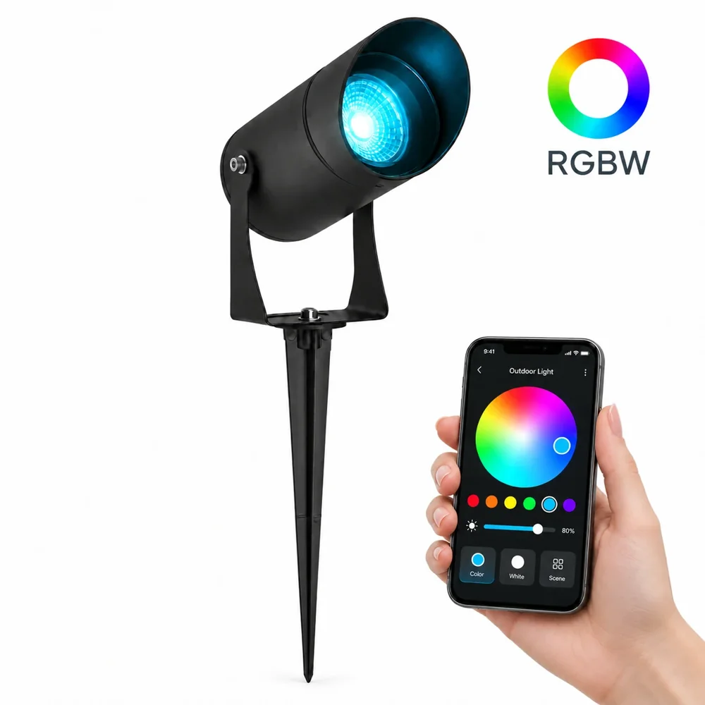 HS-SPL65-GU10A2 — RGBW effect with an optional compatible smart GU10 lamp