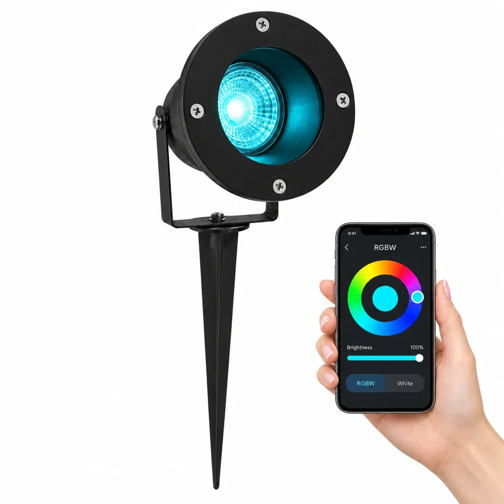 HS-SPL65-GU10B2 — RGBW effect with an optional compatible smart GU10 lamp