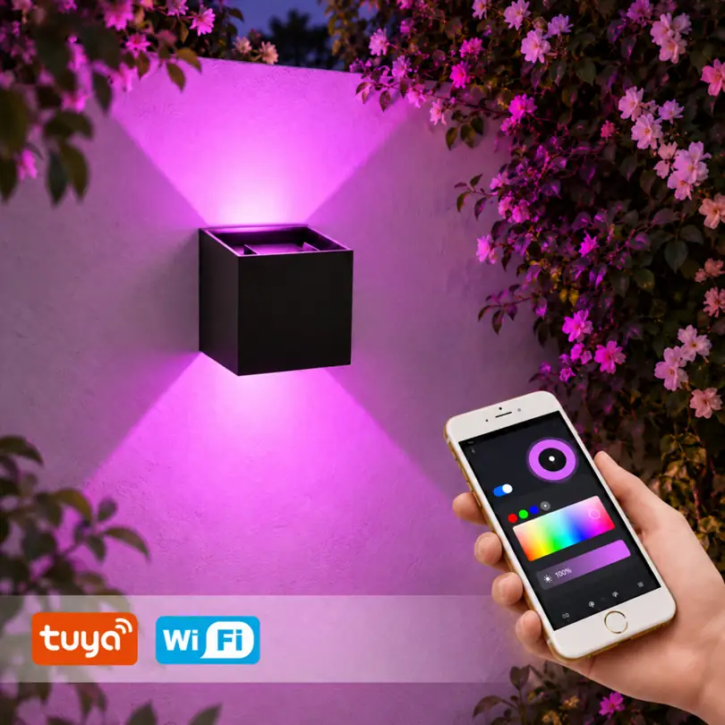 Connected wall-light application. App and connectivity illustration for this model.