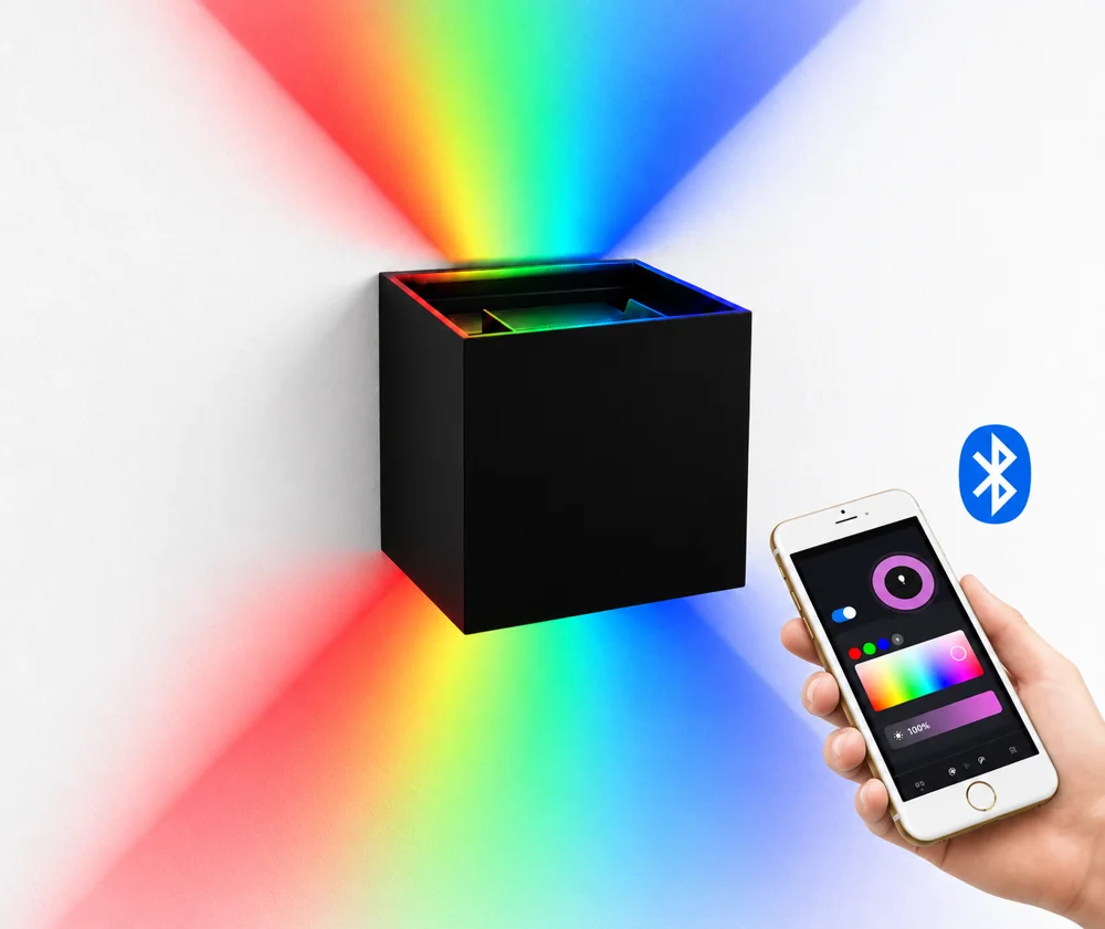 Bluetooth RGBW Wall Light lighting demonstration