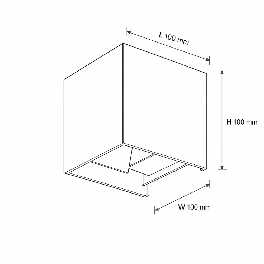 WOD001 housing dimensions: L100 W100 H100mm