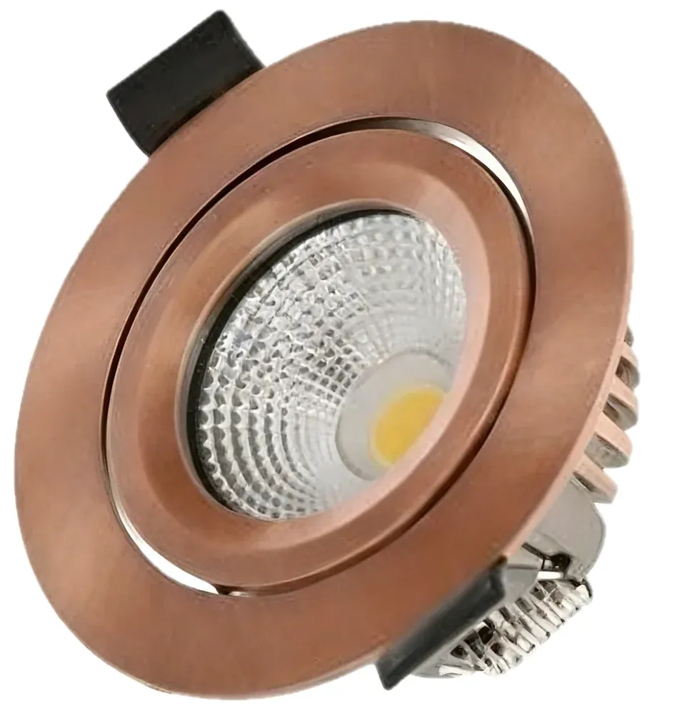 Ultra-thin reflector spotlight, copper-tone finish
