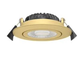 Ultra-thin lens spotlight, gold-tone finish